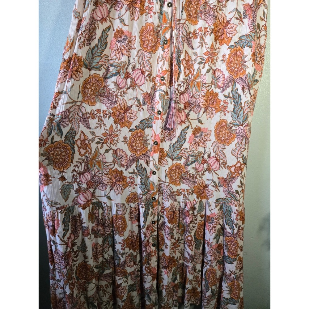 Knox Rose Floral Boho Maxi Dress Size Large Button Front - Picture 9 of 9